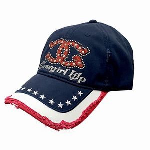 Cowgirl Up patriotic glitter and rhinestone hat